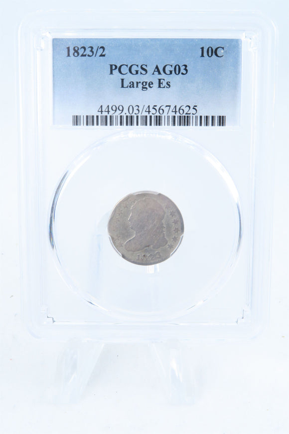 1823/2-P PCGS AG03 Large Es Capped Bust Dime Business Strike 10C
