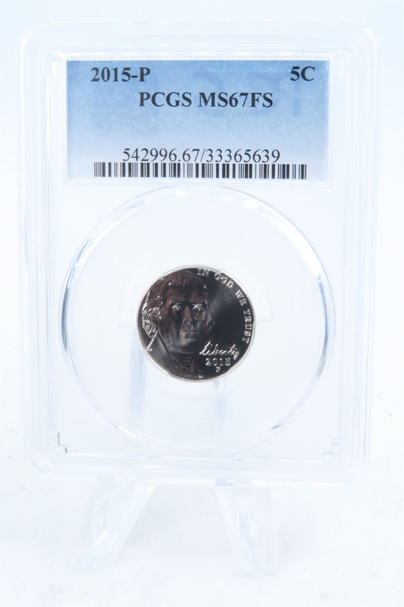 2015-P PCGS MS67FS Jefferson Nickel Full Steps Business Strike 5C
