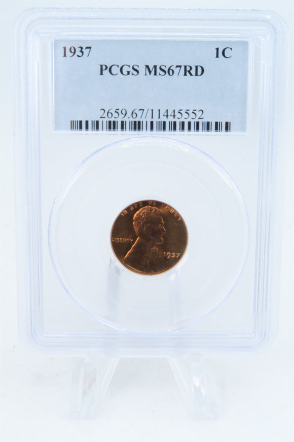 1937-P PCGS MS67RD Lincoln Wheat Cent Business Strike 1C