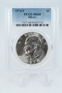 1974-S PCGS MS68 Silver Eisenhower Ike Dollar Business Strike