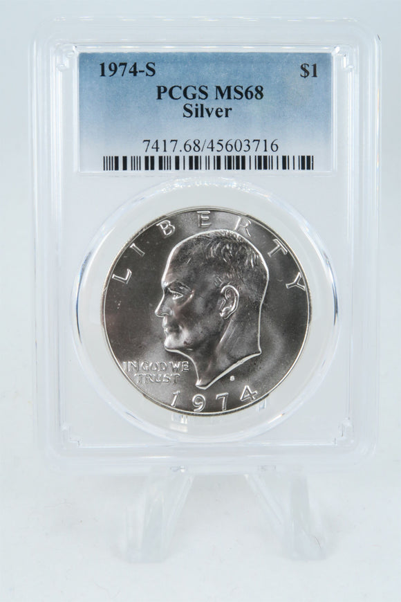 1974-S PCGS MS68 Silver Eisenhower Ike Dollar Business Strike