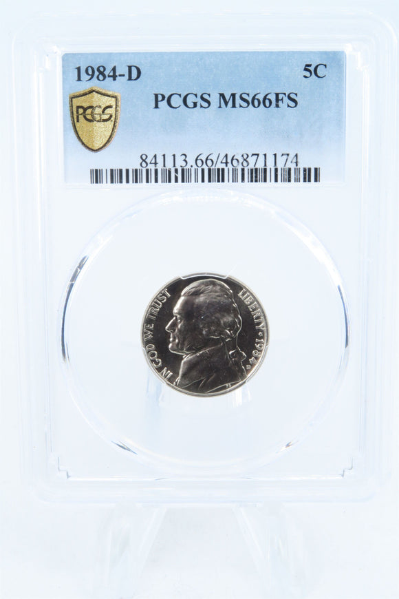 1984-D PCGS MS66FS Jefferson Nickel Full Steps Business Strike 5C
