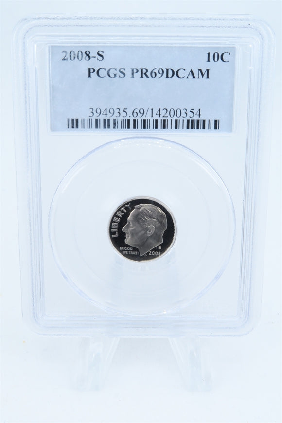 2008-S PCGS PR69DCAM Roosevelt Dime Proof 10C