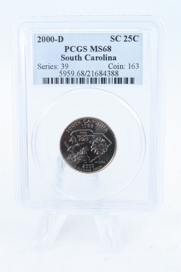 2000-D PCGS MS68 South Carolina State Quarter Business Strike 25C