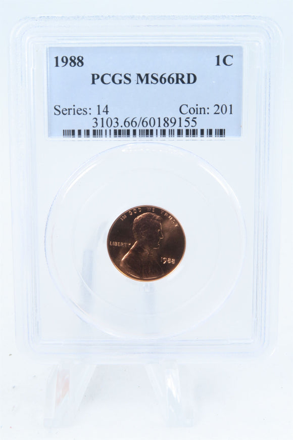 1988-P PCGS MS66RD Lincoln Memorial Cent Business Strike 1C