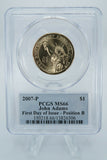 2007-P PCGS MS66 John Adams - Position B Presidential Dollar Business Strike