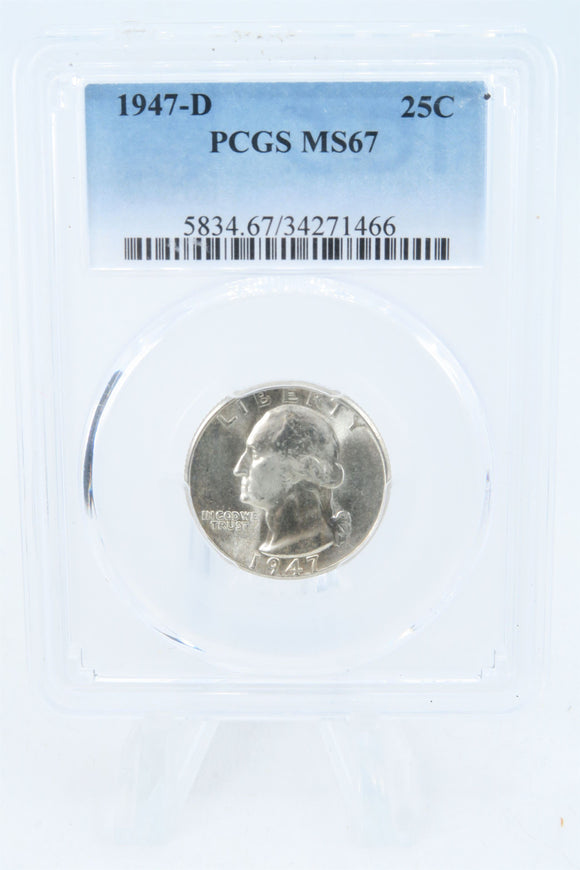 1947-D PCGS MS67 Washington Quarter Business Strike 25C