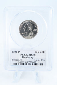 2001-P PCGS MS68 Kentucky State Quarter Business Strike 25C