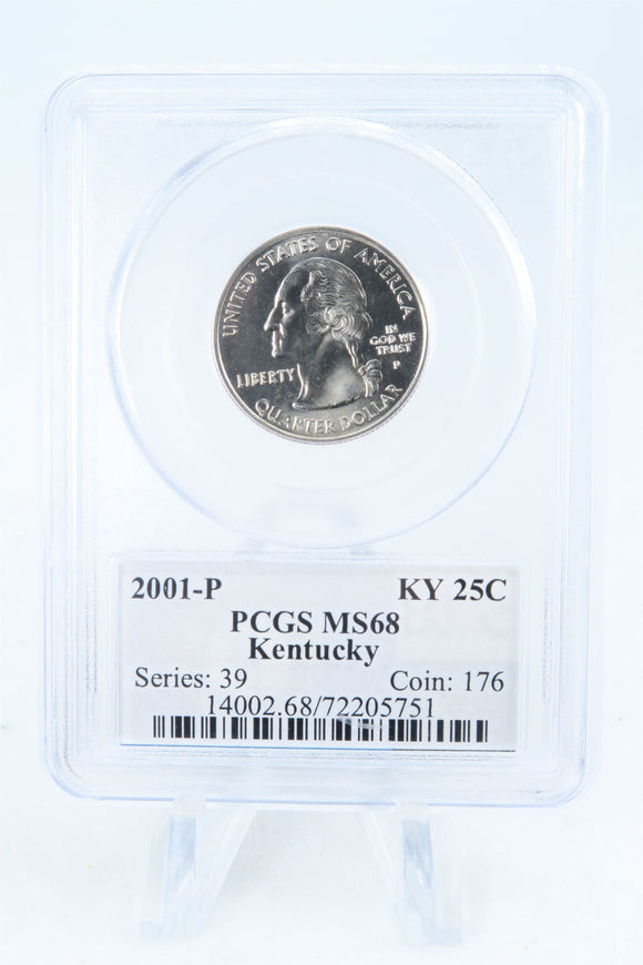 2001-P PCGS MS68 Kentucky State Quarter Business Strike 25C