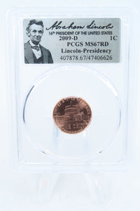 2009-D PCGS MS67RD Lincoln-Presidency Cent Business Strike 1C