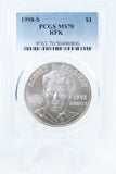 1998-S PCGS MS70 RFK Silver Modern Commemorative Dollar