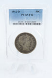 1912-D PCGS F12 Barber Half Dollar Business Strike 50C