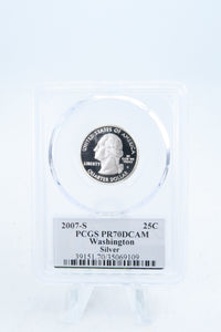 2007-S PCGS PR70DCAM Silver Washington State Quarter Proof 25C