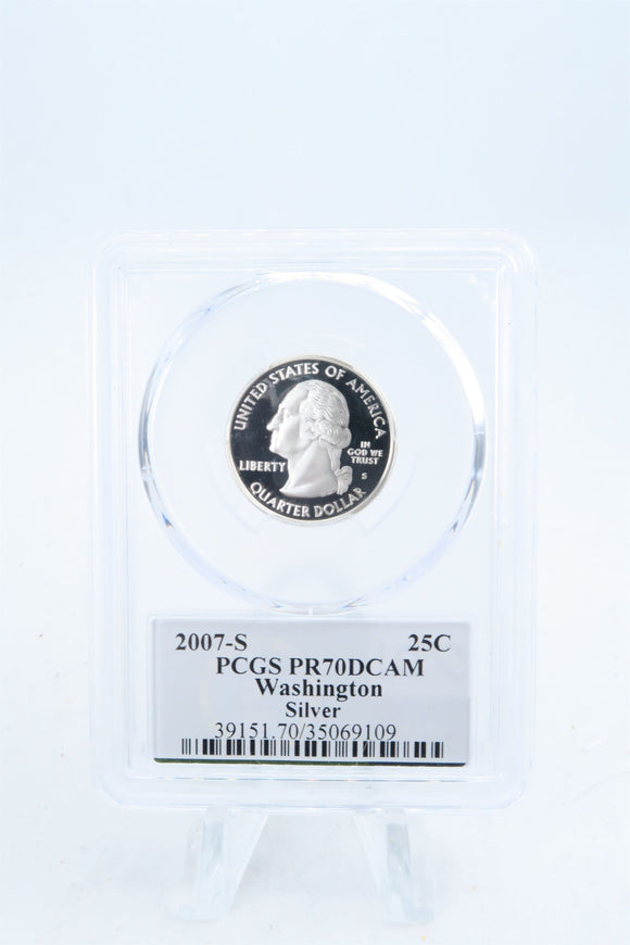2007-S PCGS PR70DCAM Silver Washington State Quarter Proof 25C