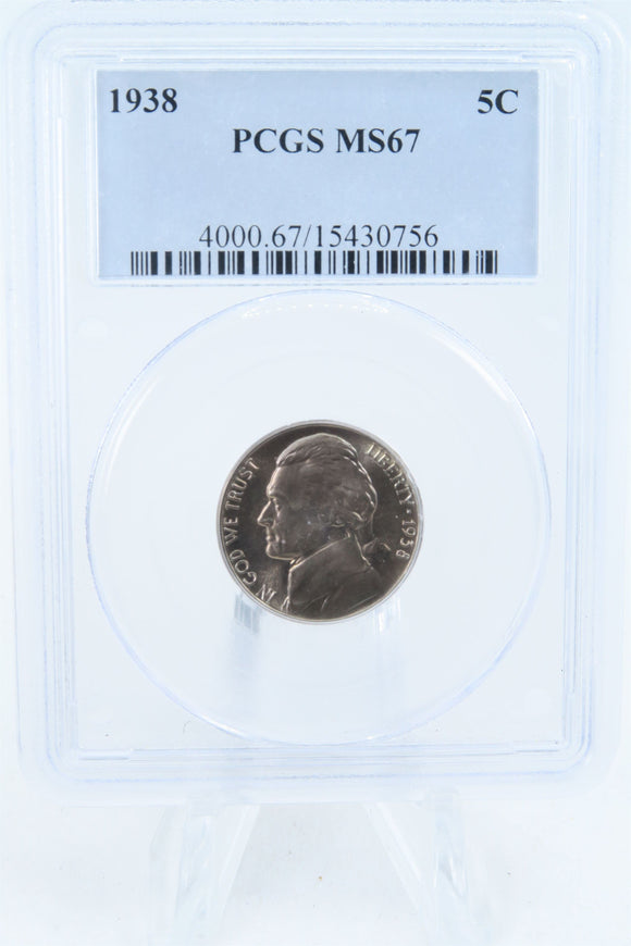 1938-P PCGS MS67 Jefferson Nickel Business Strike 5C