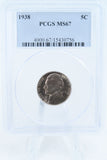 1938-P PCGS MS67 Jefferson Nickel Business Strike 5C