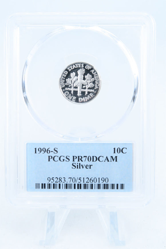 1996-S PCGS PR70DCAM Silver Roosevelt Dime Proof 10C