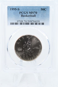 1995-S PCGS MS70 Basketball Modern Commemorative Half Dollar 50C