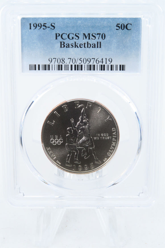 1995-S PCGS MS70 Basketball Modern Commemorative Half Dollar 50C