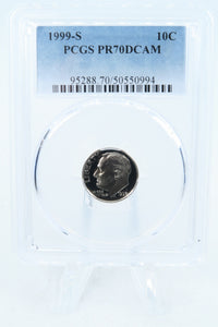 1999-S PCGS PR70DCAM Roosevelt Dime Proof 10C