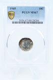 1945-P PCGS MS67 Mercury Dime Business Strike 10C