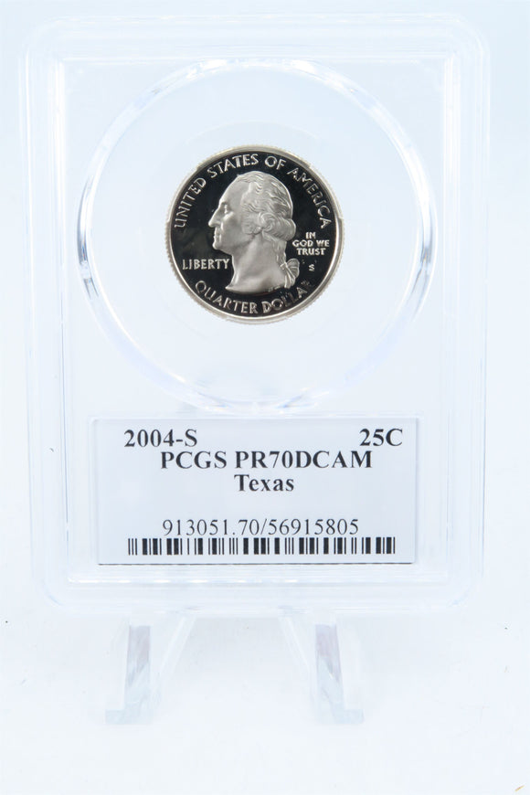 2004-S PCGS PR70DCAM Texas State Quarter Proof 25C
