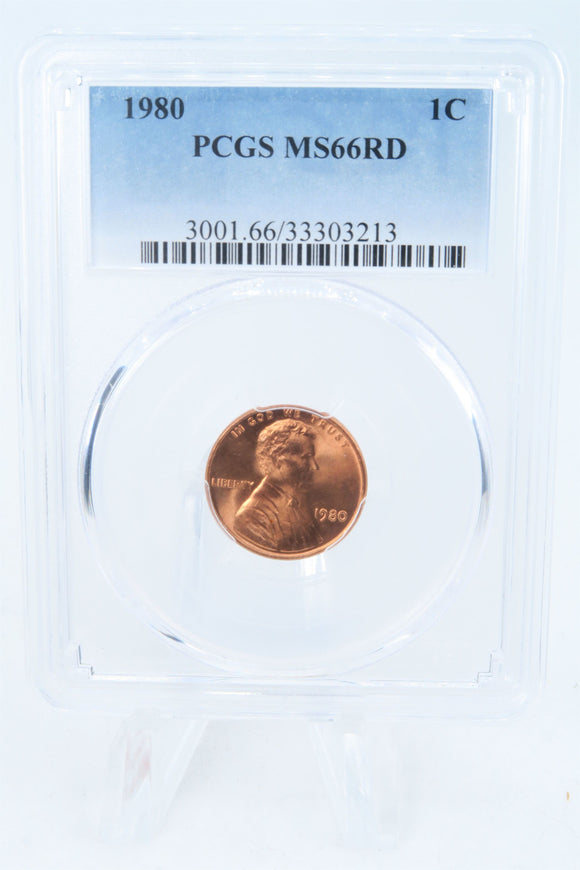 1980-P PCGS MS66RD Lincoln Memorial Cent Business Strike 1C