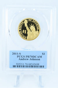 2011-S PCGS PR70DCAM Andrew Johnson Presidential Dollar Proof