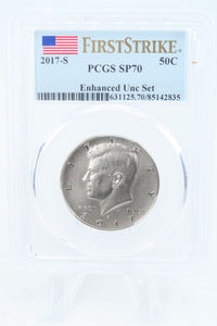 2017-S PCGS SP70 Enhanced Uncirculated Set Kennedy Half Dollar 50C