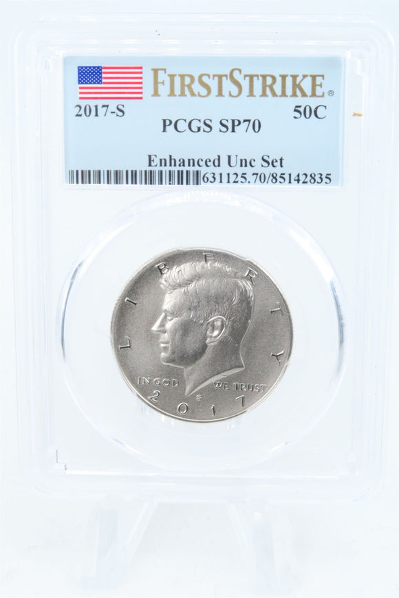 2017-S PCGS SP70 Enhanced Uncirculated Set Kennedy Half Dollar 50C