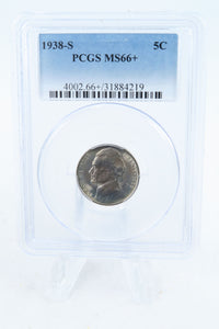 1938-S PCGS MS66+ Jefferson Nickel Business Strike 5C