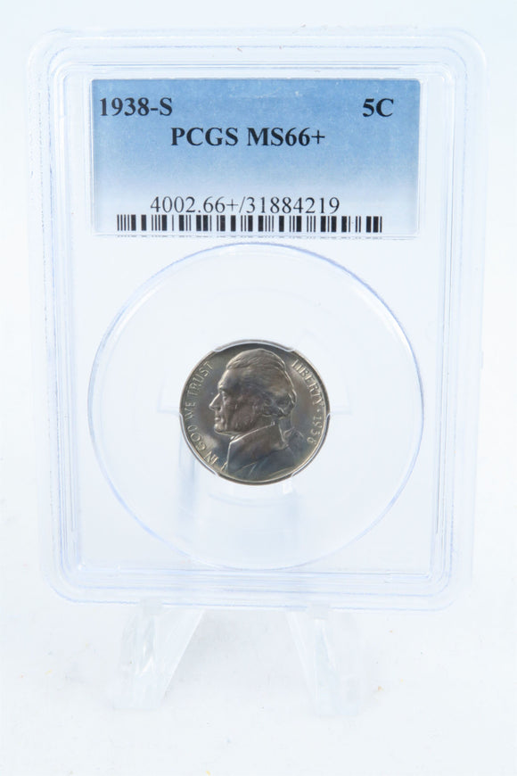 1938-S PCGS MS66+ Jefferson Nickel Business Strike 5C