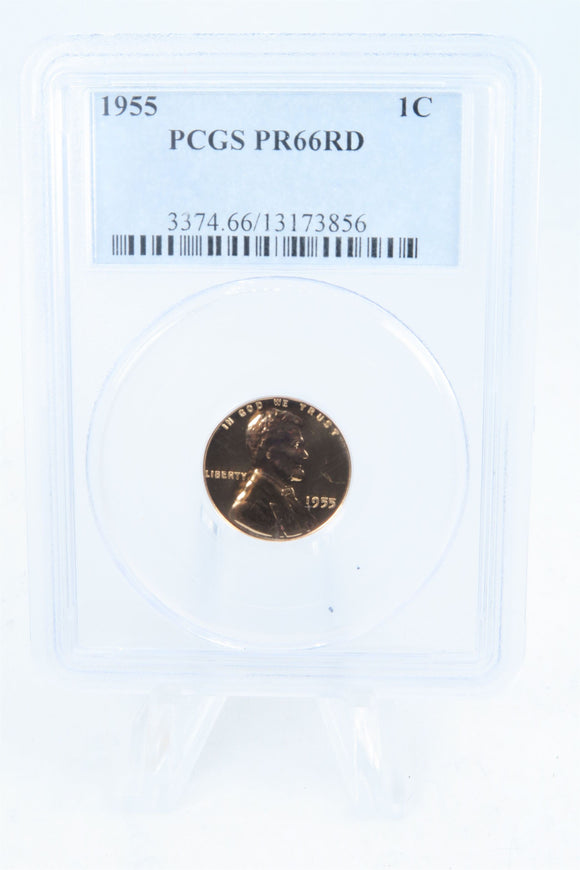 1955-P PCGS PR66RD Lincoln Wheat Cent Proof 1C