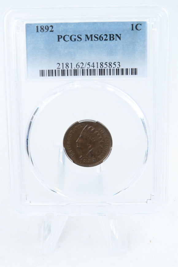 1892-P PCGS MS62BN Indian Cent Business Strike 1C