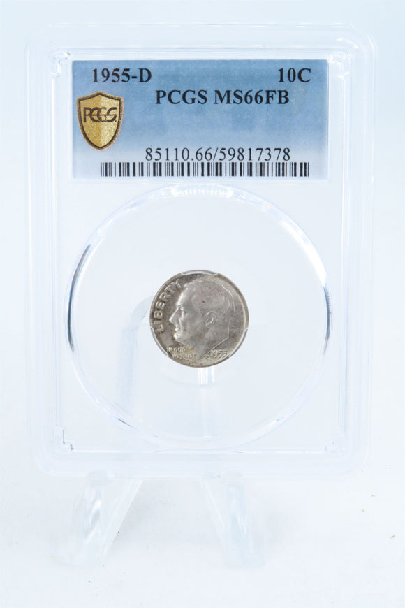 1955-D PCGS MS66FB Roosevelt Dime Business Strike 10C