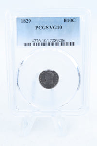 1829-P PCGS VG10 Capped Bust Half Dime Business Strike