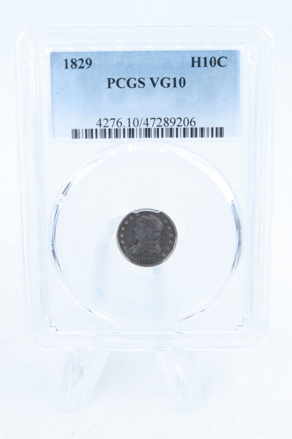 1829-P PCGS VG10 Capped Bust Half Dime Business Strike