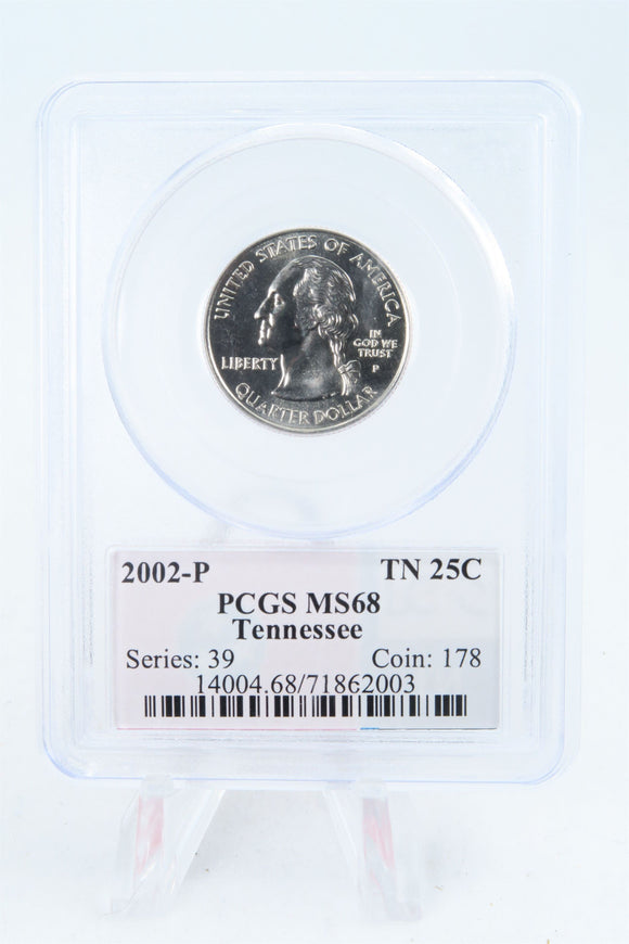 2002-P PCGS MS68 Tennessee State Quarter Business Strike 25C