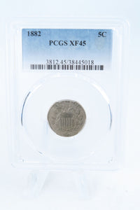 1882-P PCGS XF45 Shield Nickel Business Strike 5C