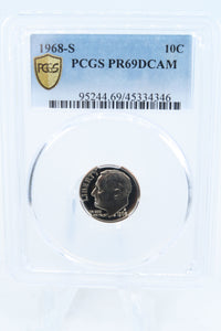 1968-S PCGS PR69DCAM Roosevelt Dime Proof 10C