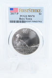 2017-P PCGS MS70 Boys Town Silver Modern Commemorative Dollar