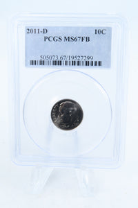 2011-D PCGS MS67FB Roosevelt Dime Business Strike 10C
