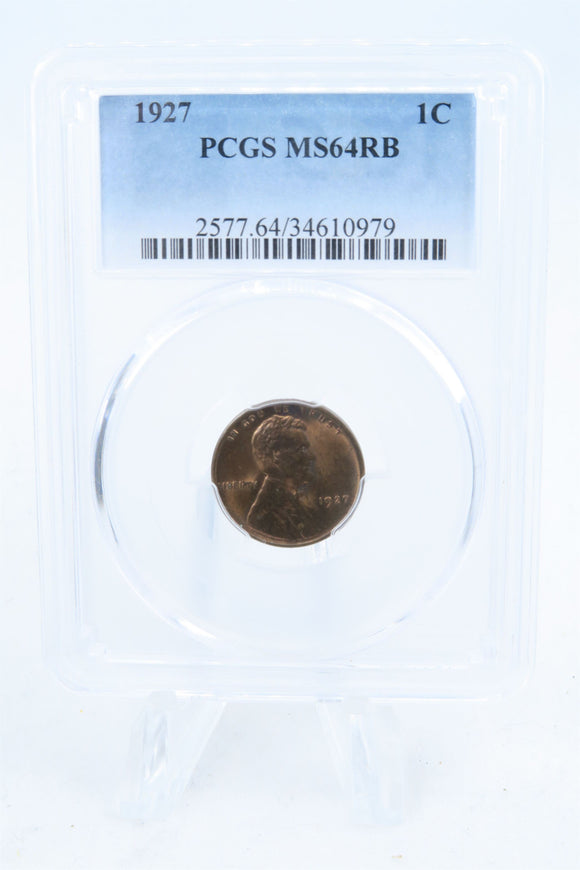 1927-P PCGS MS64RB Lincoln Wheat Cent Business Strike 1C