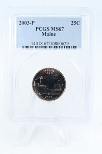 2003-P PCGS MS67 Maine State Quarter Business Strike 25C