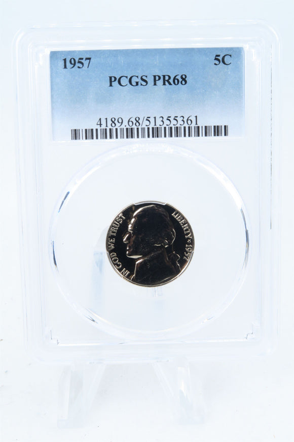 1957-P PCGS PR68 Jefferson Nickel Proof 5C