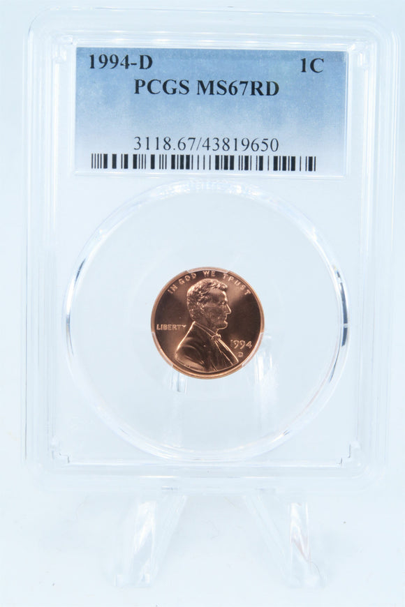 1994-D PCGS MS67RD Lincoln Memorial Cent Business Strike 1C