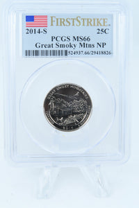 2014-S PCGS MS66 Great Smoky Mountains NP Quarter Business Strike 25C