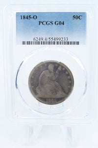 1845-O PCGS G04 Liberty Seated Half Dollar Business Strike 50C