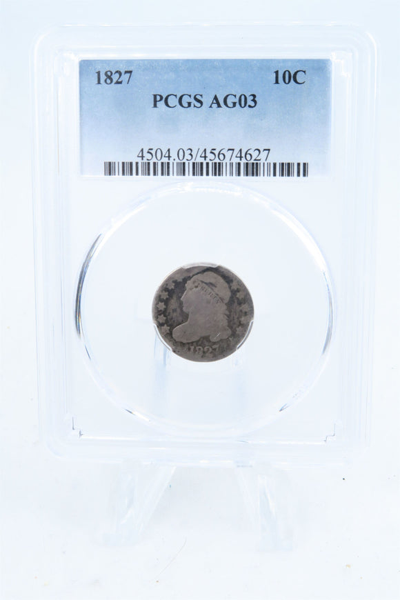 1827-P PCGS AG03 Capped Bust Dime Business Strike 10C