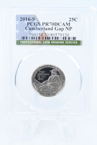 2016-S PCGS PR70DCAM Cumberland Gap NP Quarter Proof 25C